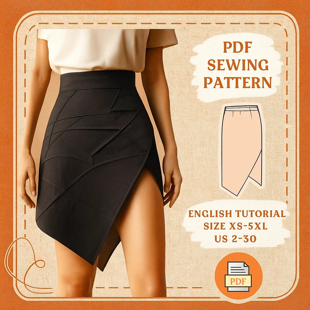 Asymmetrical Skirt Sewing Pattern PDF