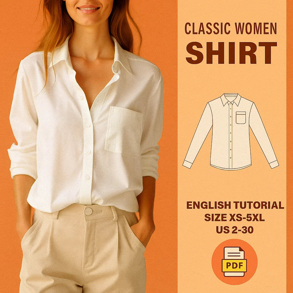 Classic Women’s Button-Up Shirt Sewing Pattern