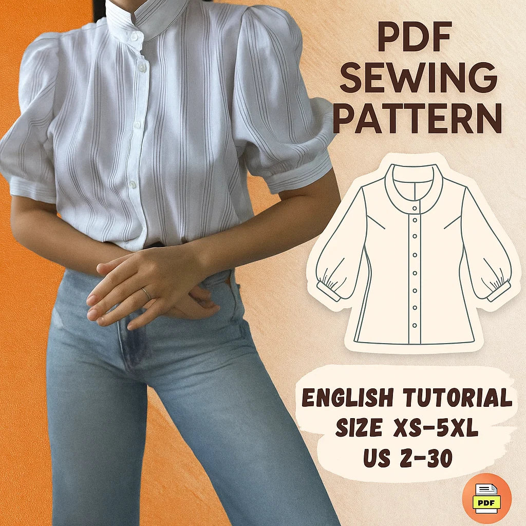 Vintage Bishop Sleeve Blouse Sewing Pattern