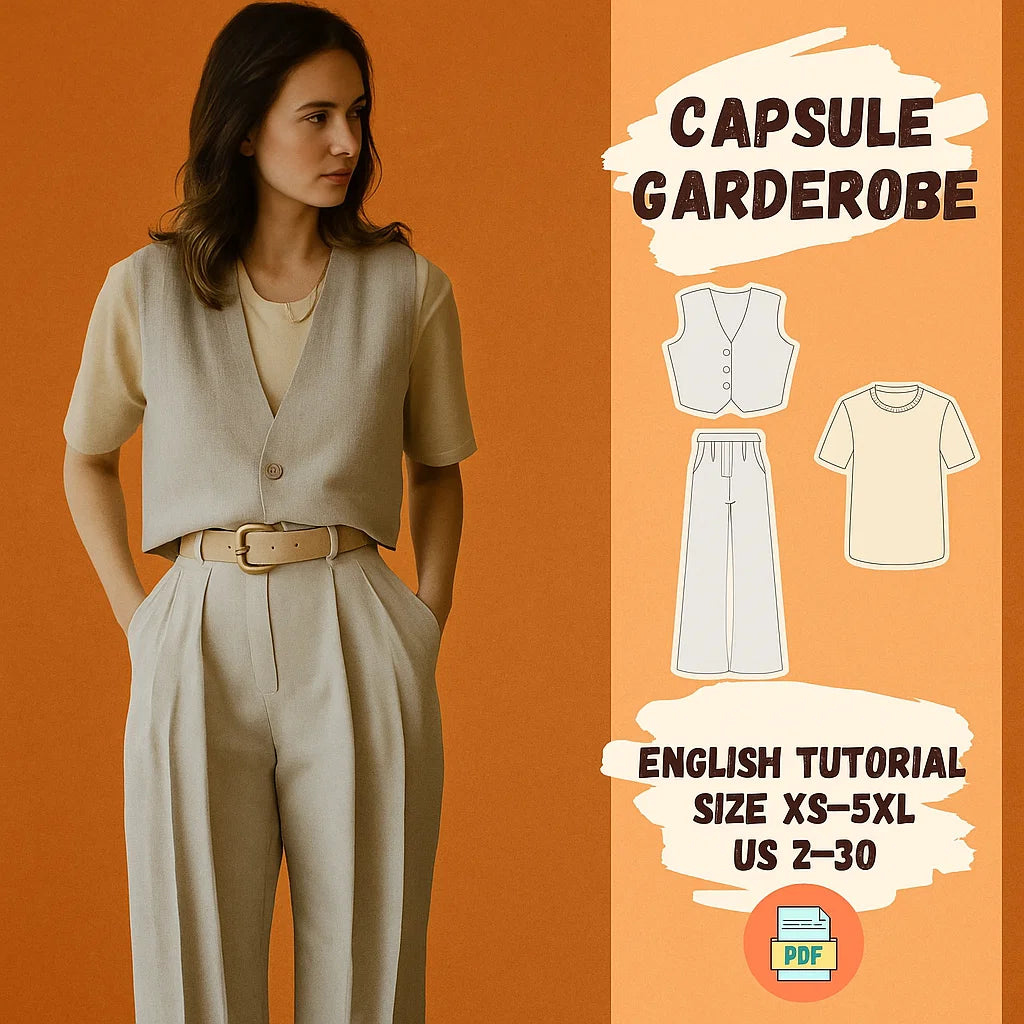 Linen Vest & Pleated Wide-Leg Trousers Sewing Pattern