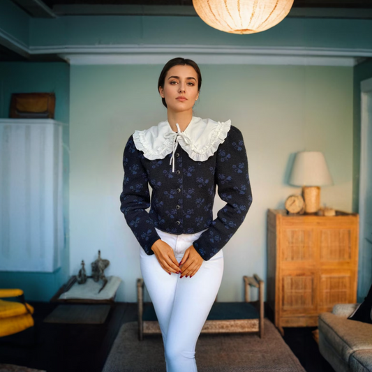 Oversized Ruffle Detachable Collar Pattern