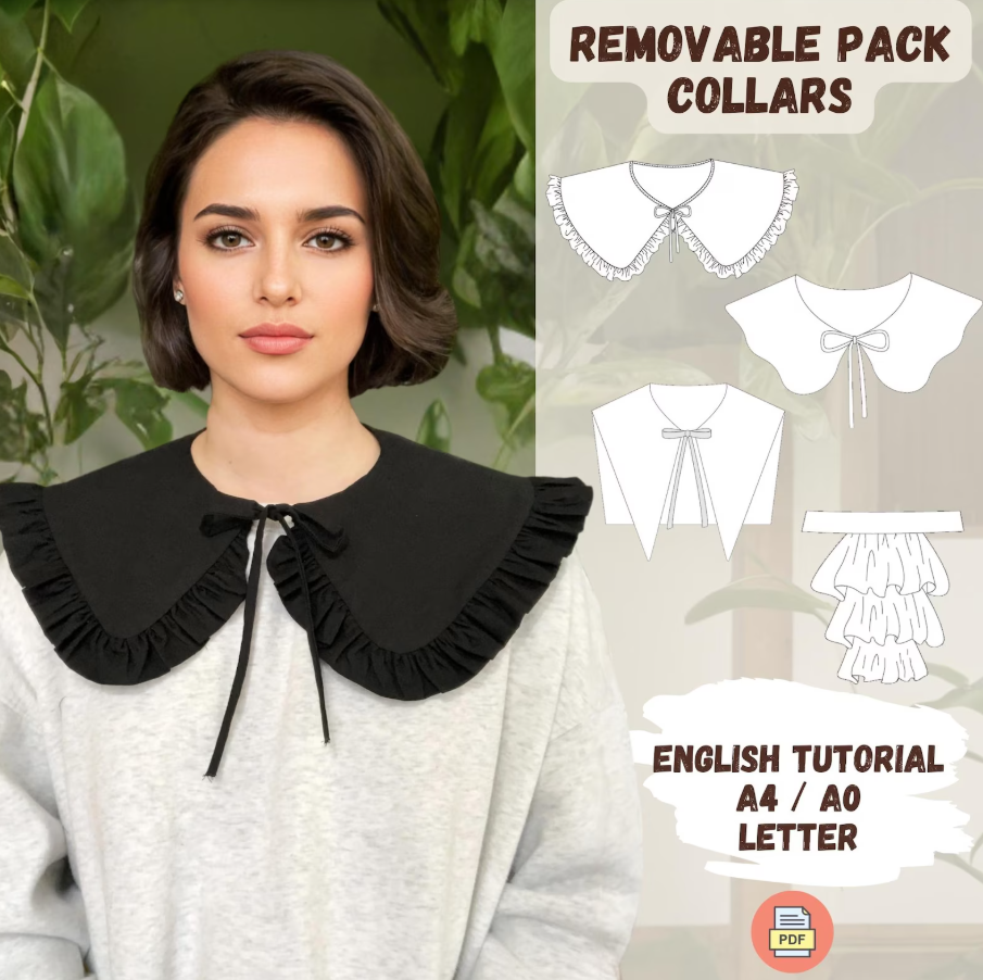 Black Detachable Collar Pattern