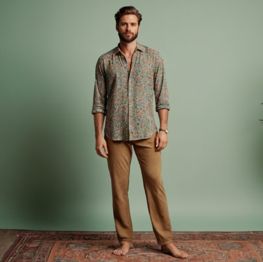 Men's Boho Shirt and Pants PDF Sewing Pattern
