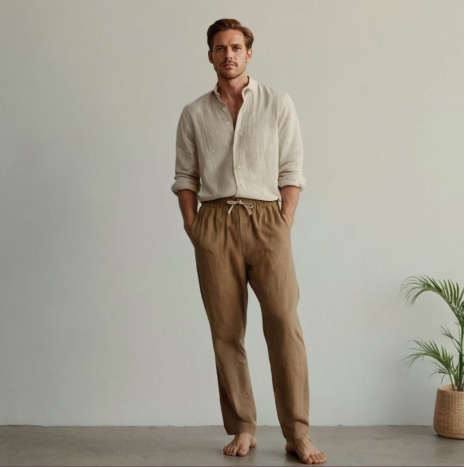 Men’s Linen Shirt & Drawstring Pants PDF Sewing Pattern