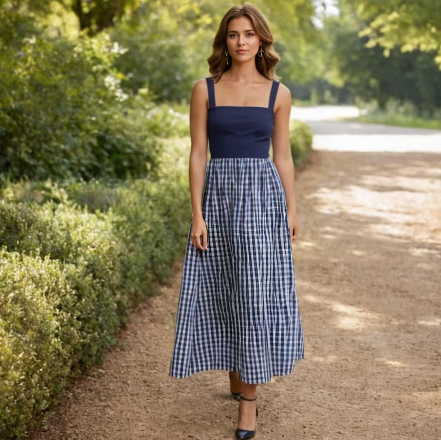 Gingham Midi Dress Sewing Patter