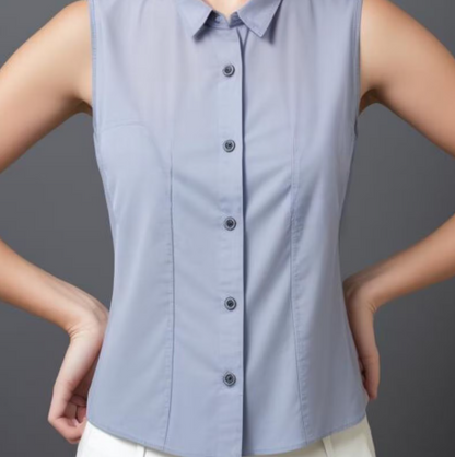 Sleeveless Button-Down Blouse Sewing Patter