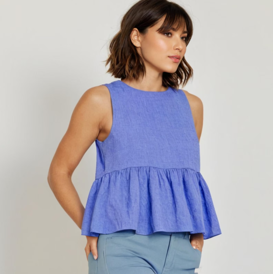 Peplum Ruffle Crop Top PDF Sewing Pattern