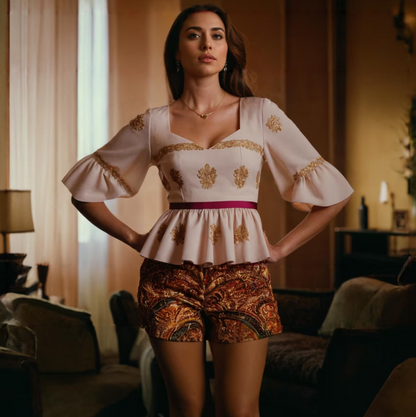Bohemian Peplum Blouse Sewing Pattern