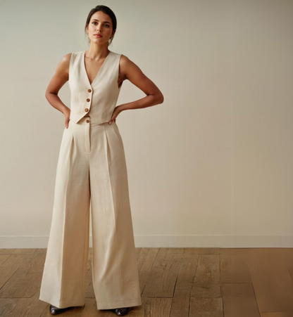 Wide-Leg Pants & Vest PDF Sewing Pattern