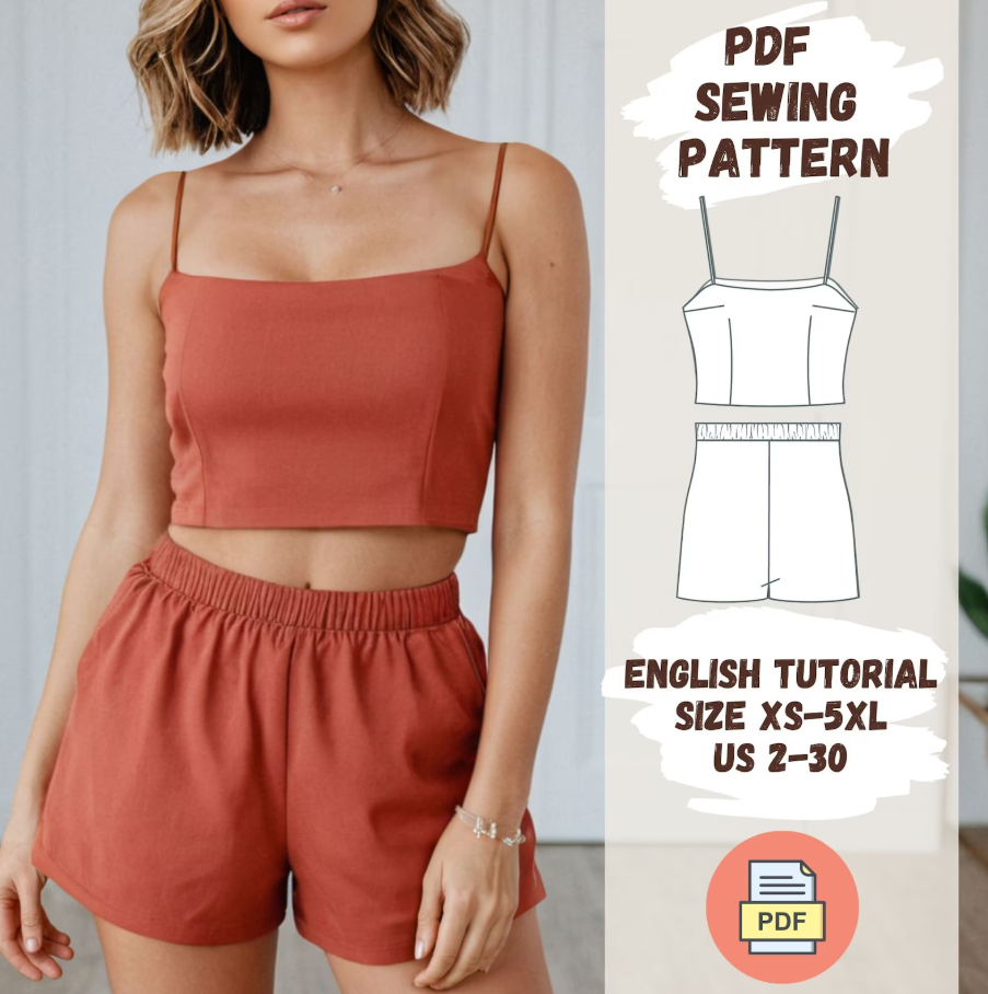 Crop Top & Shorts Set Sewing Pattern