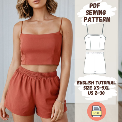 Crop Top & Shorts Set Sewing Pattern