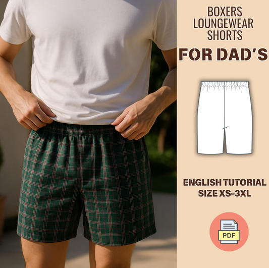 Men’s Plaid Cotton Shorts PDF Sewing Pattern