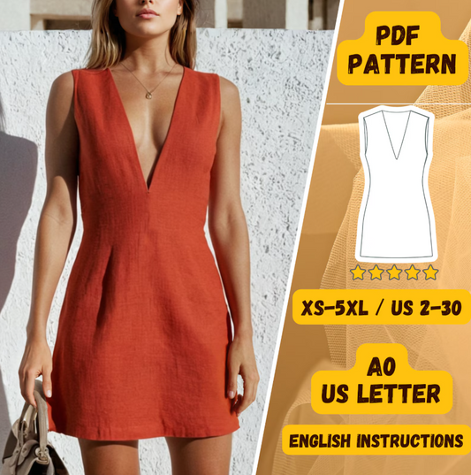 V-Neck Mini Dress Sewing Patter