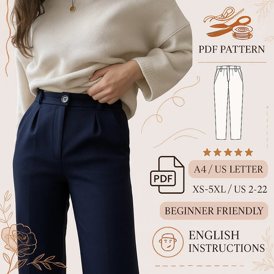 High Waist Pants Sewing Pattern