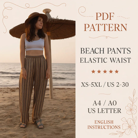 Elastic Waist Beach Pants Pattern