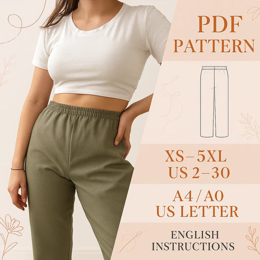 Elastic Waist Pants PDF Pattern