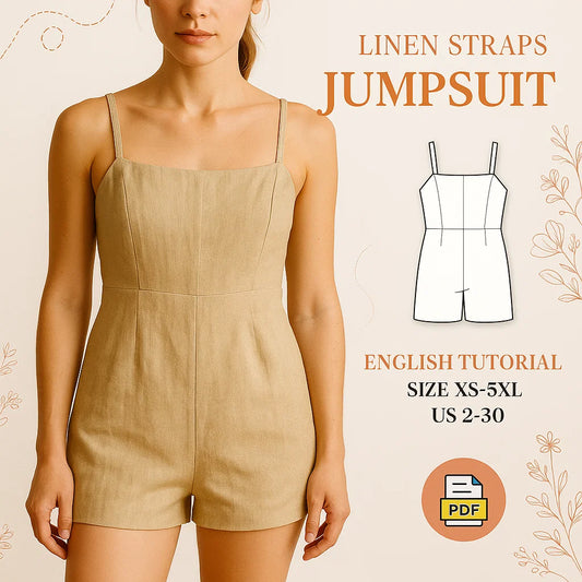Linen Jumpsuit Sewing Pattern PDF