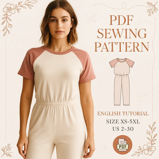 Reglan Sleeve Jumpsuit PDF Sewing Pattern