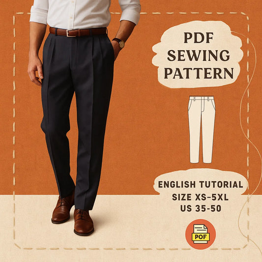 Classic Men's Pleated Trousers PDF Pattern