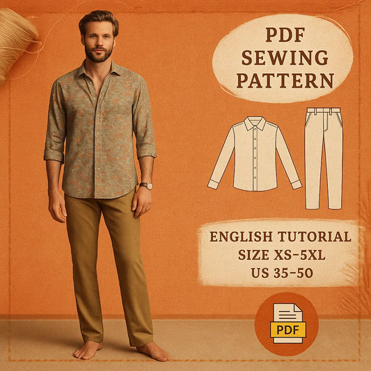 Men's Boho Shirt and Pants PDF Sewing Pattern