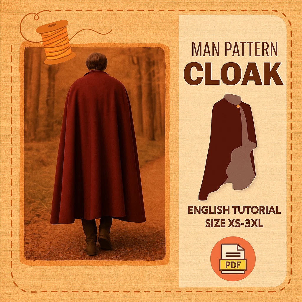 Men's Cloak Sewing Pattern PDF