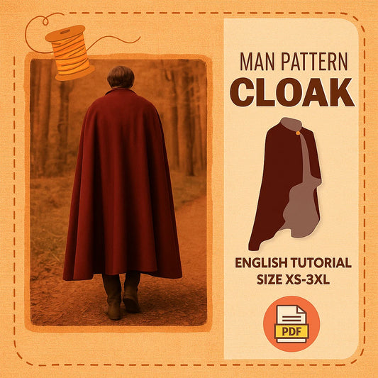 Men's Cloak Sewing Pattern PDF