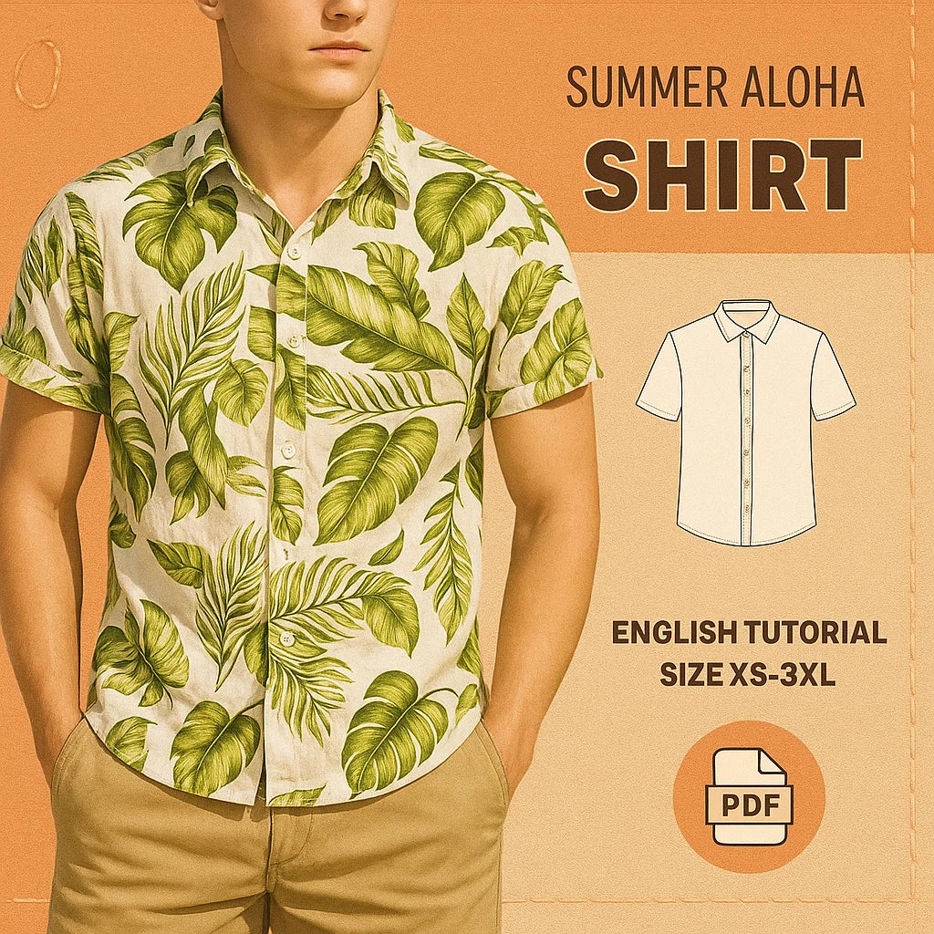 Men’s Hawaiian Shirt PDF Sewing Pattern