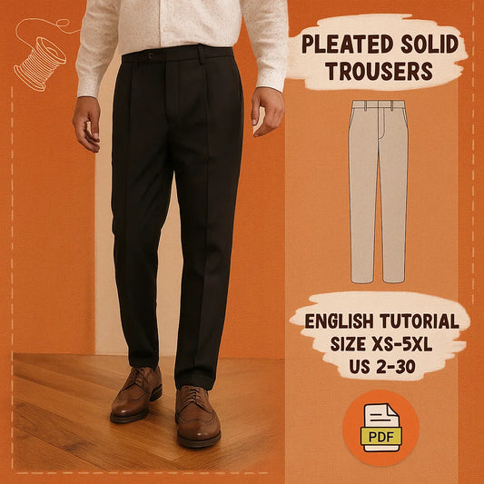 Men’s Pleated Trousers PDF Sewing Pattern