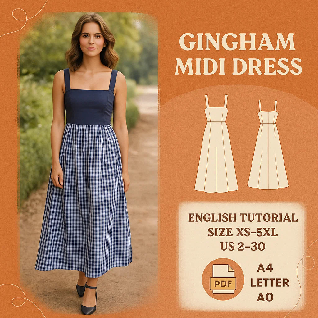 Gingham Midi Dress Sewing Patter