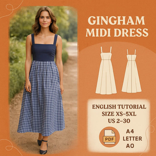 Gingham Midi Dress Sewing Patter