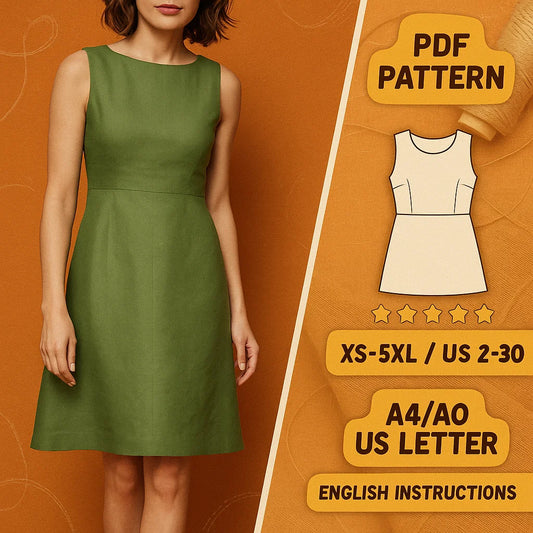 A-Line Linen Dress Sewing Pattern