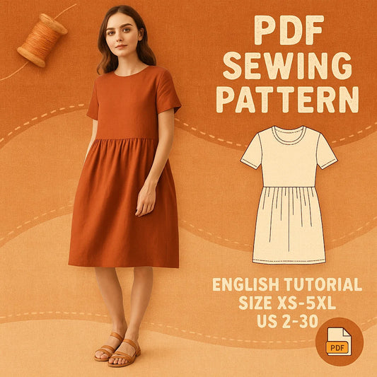 Loose A-Line Linen Dress Sewing Pattern