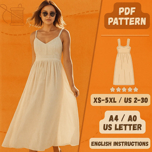 Boho Maxi Dress PDF Sewing Pattern
