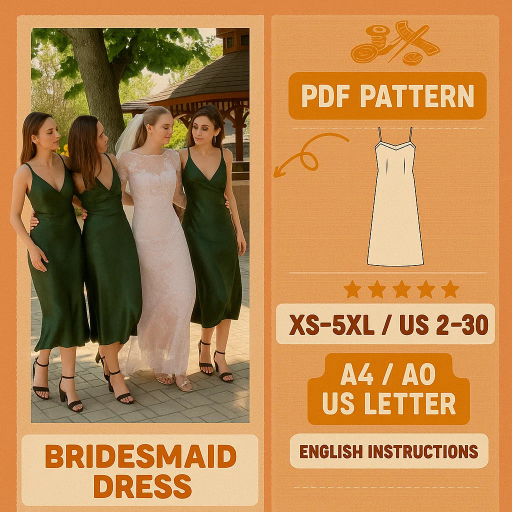 Bridesmaid & Evening Slit Dress PDF Patter