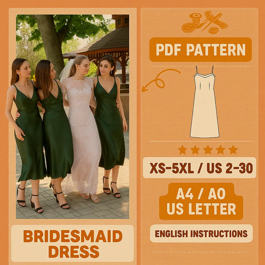 Bridesmaid & Evening Slit Dress PDF Patter