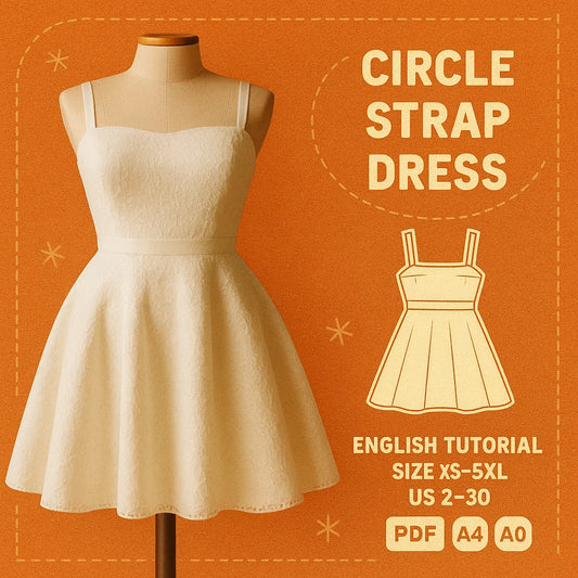 Circle Strap High Waist Dress PDF Sewing Pattern