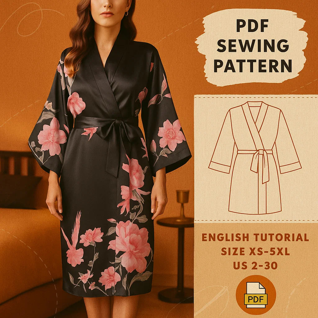 Floral Kimono Robe Sewing Pattern