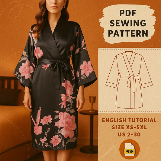 Floral Kimono Robe Sewing Pattern