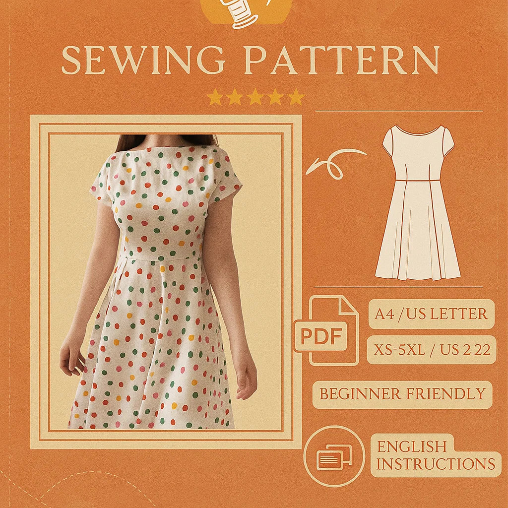 Simple Cotton Dress PDF Sewing Pattern – Whisper Nights