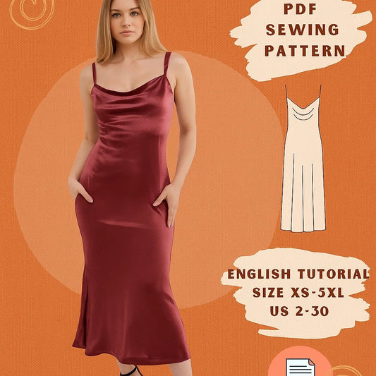 Satin Slip Dress PDF Sewing Pattern