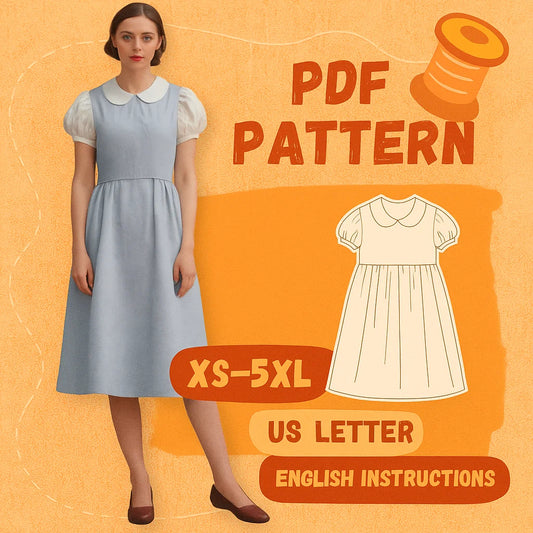 Vintage Pinafore Dress PDF Sewing Pattern