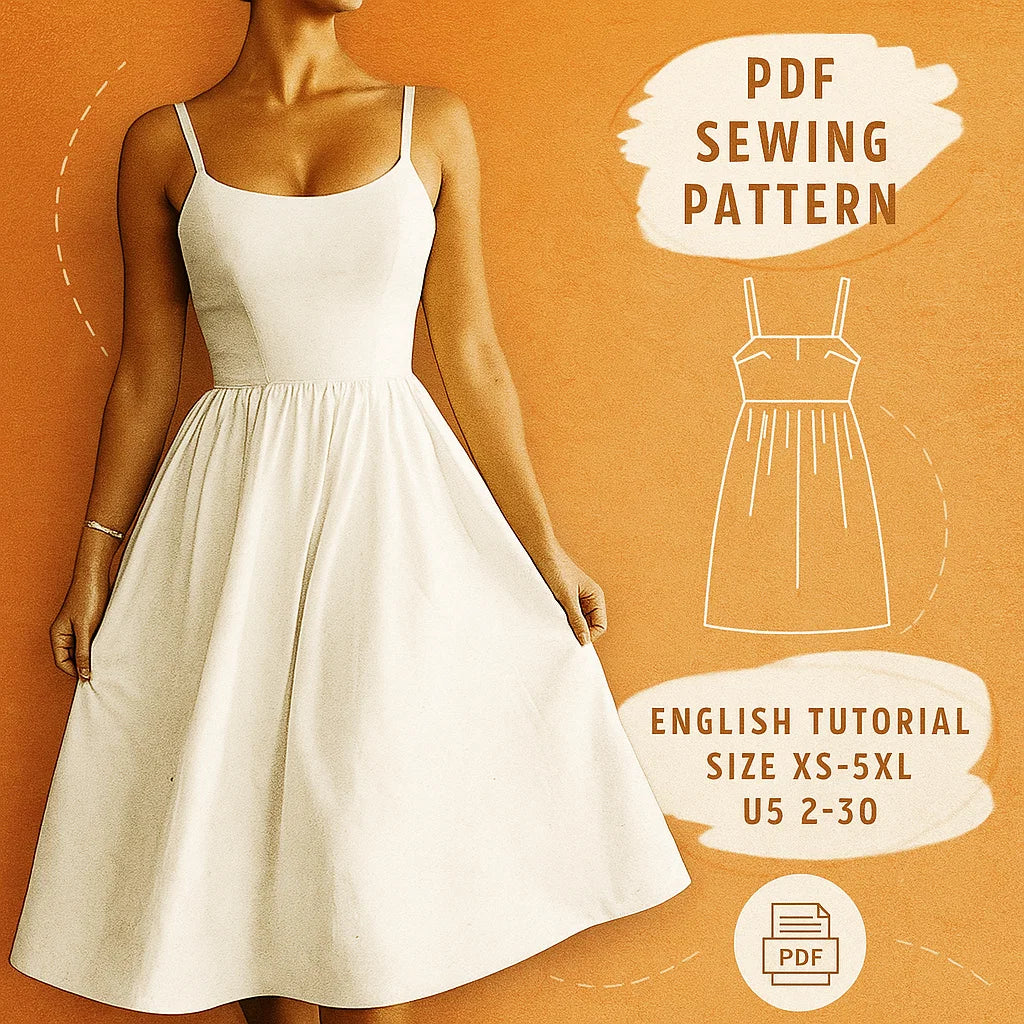 Strappy Midi A-Line Dress PDF Sewing Pattern