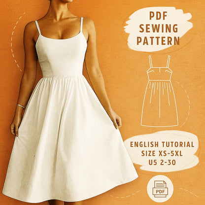 Strappy Midi A-Line Dress PDF Sewing Pattern