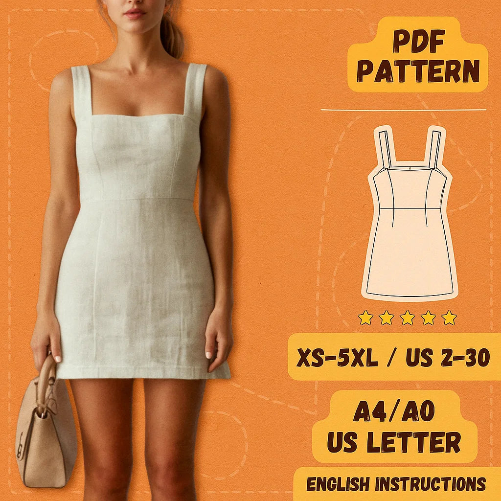 Linen Mini Sundress PDF Sewing Pattern