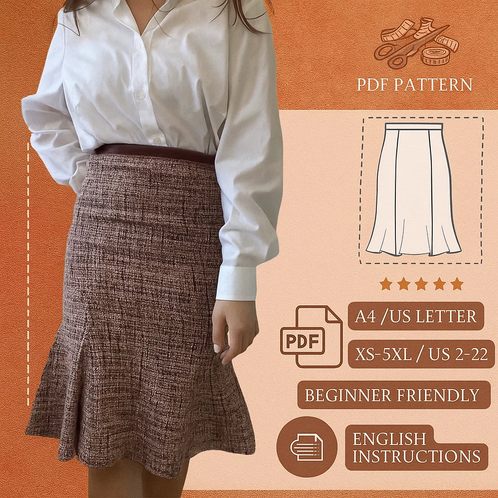 Trumpet Skirt Sewing Pattern
