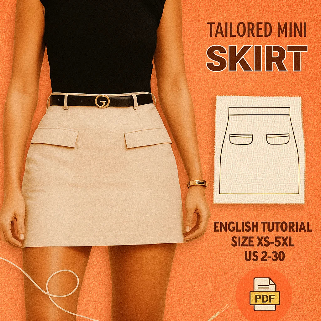 Tailored Mini Linen Skirt Sewing Pattern