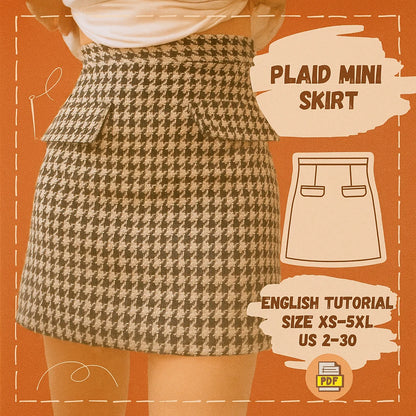 Houndstooth Mini Skirt Sewing Pattern