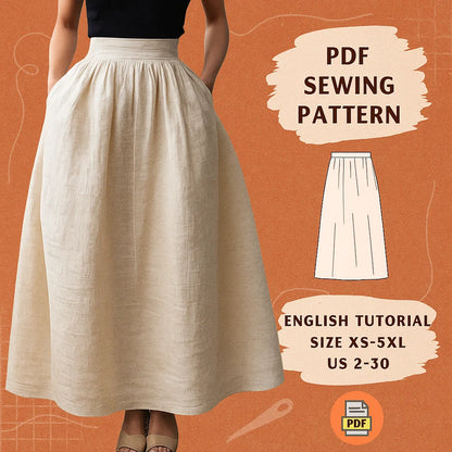 Linen Maxi Skirt Sewing Pattern