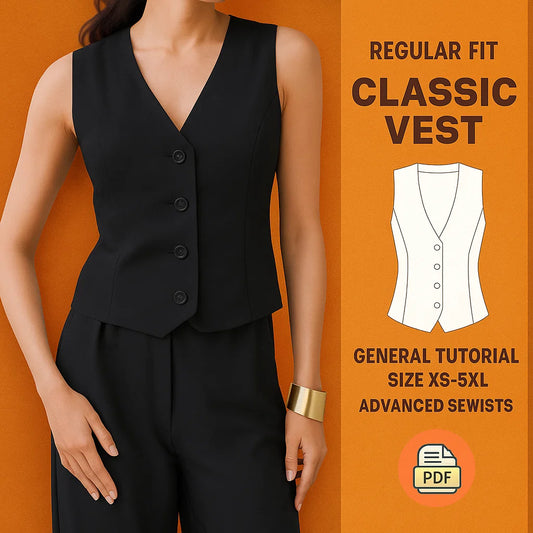 Tailored Women's Vest PDF Sewing Pattern