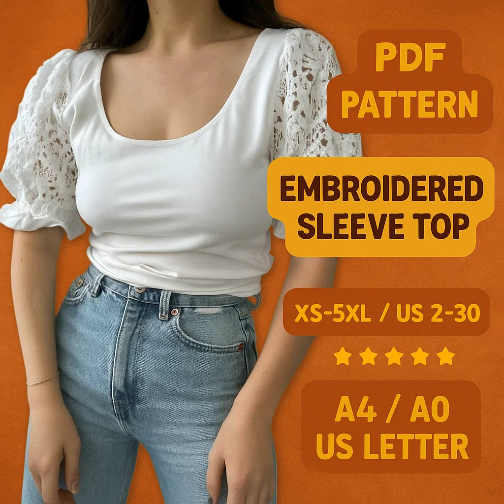 Flared Sleeve Summer Top PDF Sewing Pattern